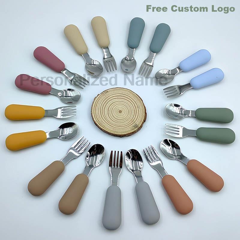 Baby Food Logo - Custom Logo 2PC/Set Baby Silicone Tableware