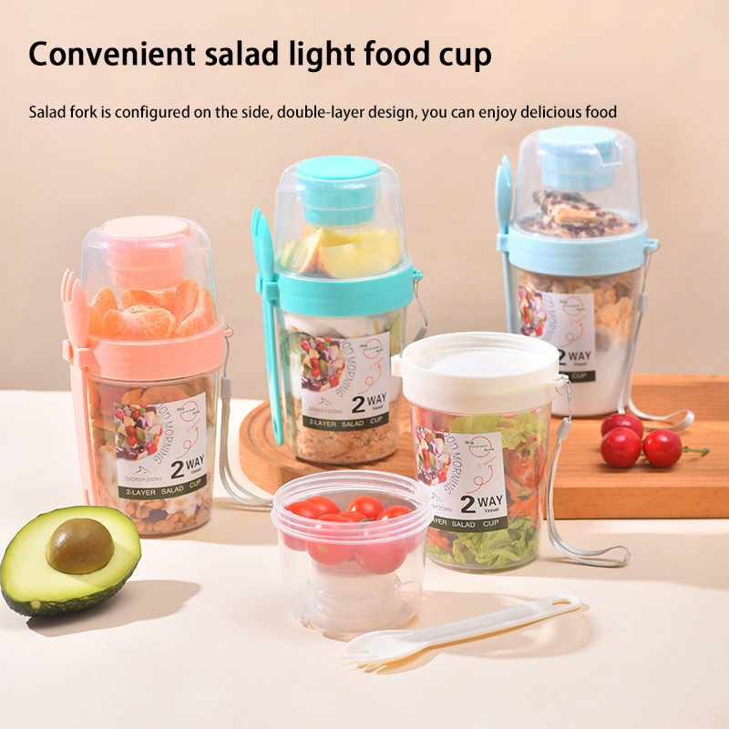 Baby Food On The Go - Portable Breakfast Salad Cup With Lid