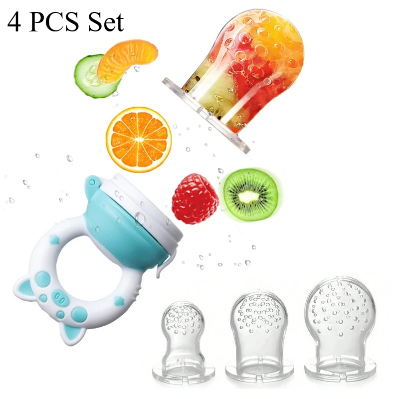 Baby Food Bites - 4pcs/set Silicone Fruit & Vegetable Feeder