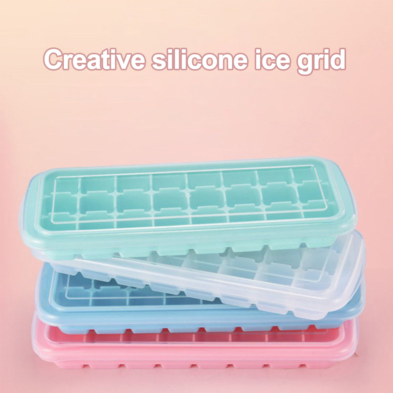 Baby Food Jelly - Silicone Ice Cubes Tray with Lid