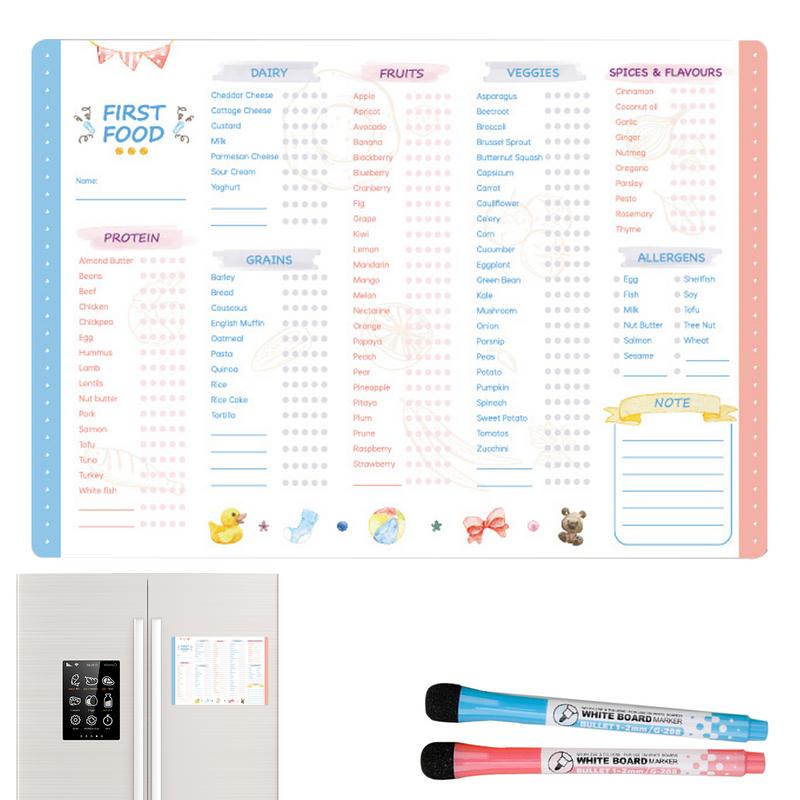 Baby Food Journal - Reusable First Foods Tracker Checklist Fidget