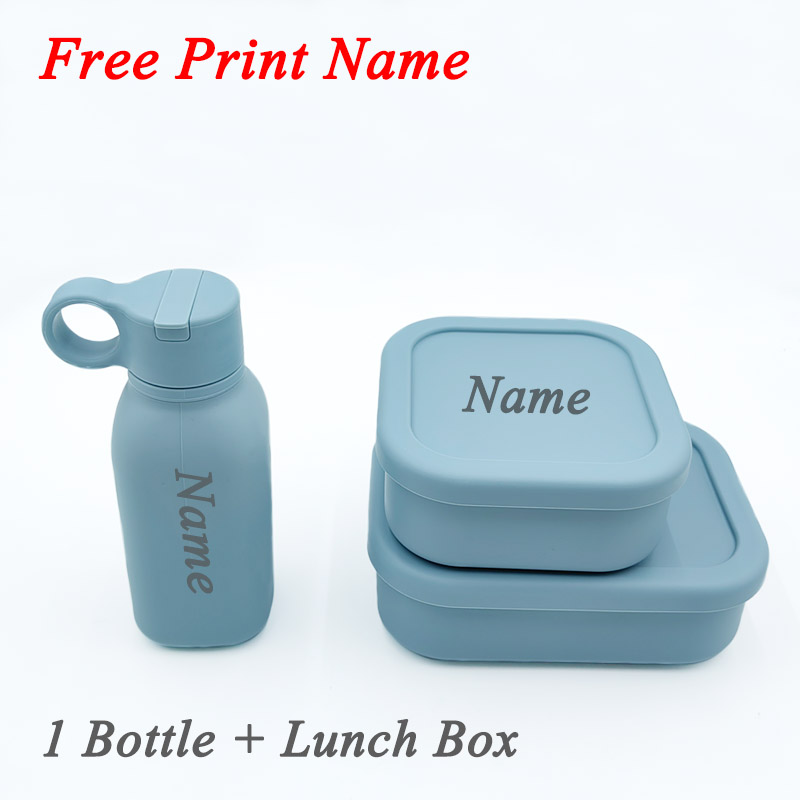 Baby Food Logo - Silicone Water Bottle Free Personalized Name