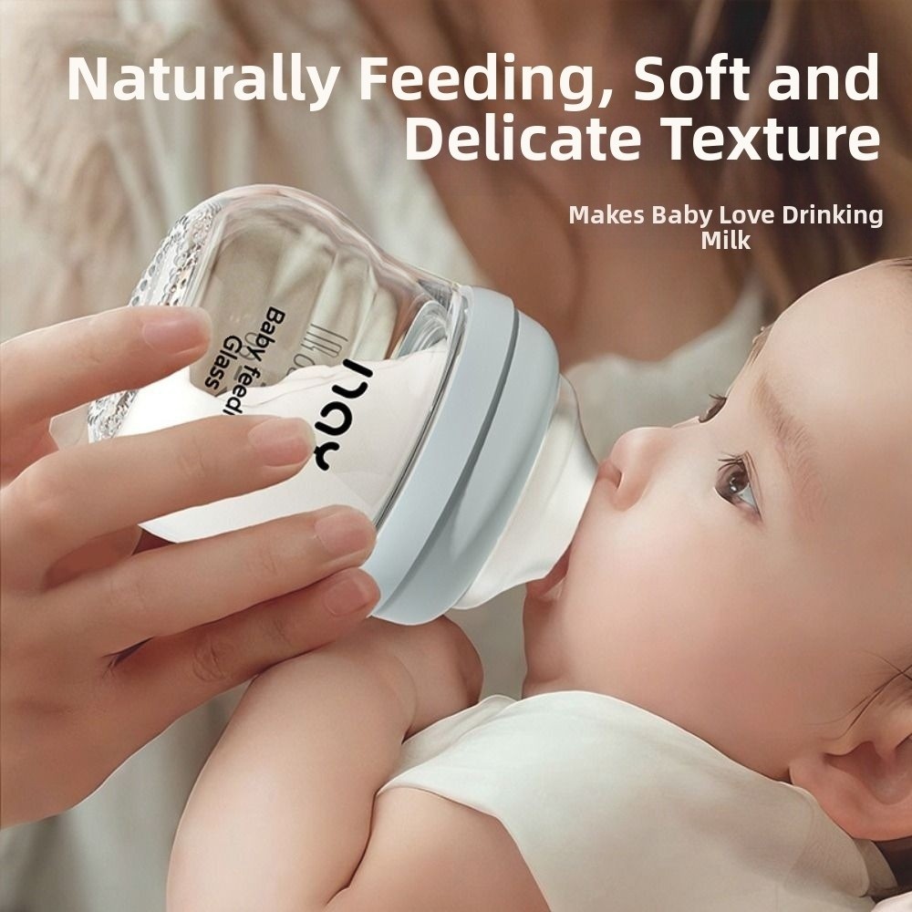 Baby Food Glass Containers - Glass Baby Bottle Anti-flatulence Anti Choking
