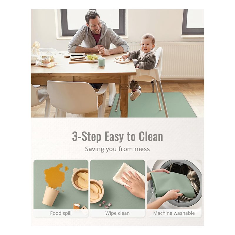 Highchair Splash Mat - BEDW-Washable And Waterproof Baby For Under