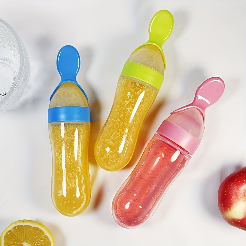 Baby Food Bites - Baby Feeding Silicone Bottle with Spoon,