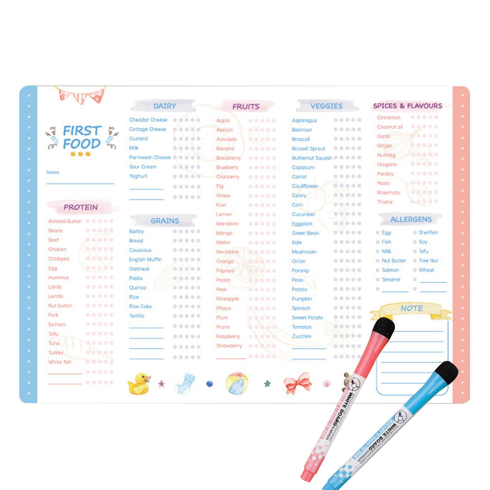 Baby Food Chart - First Foods Chart Magnetic Baby First