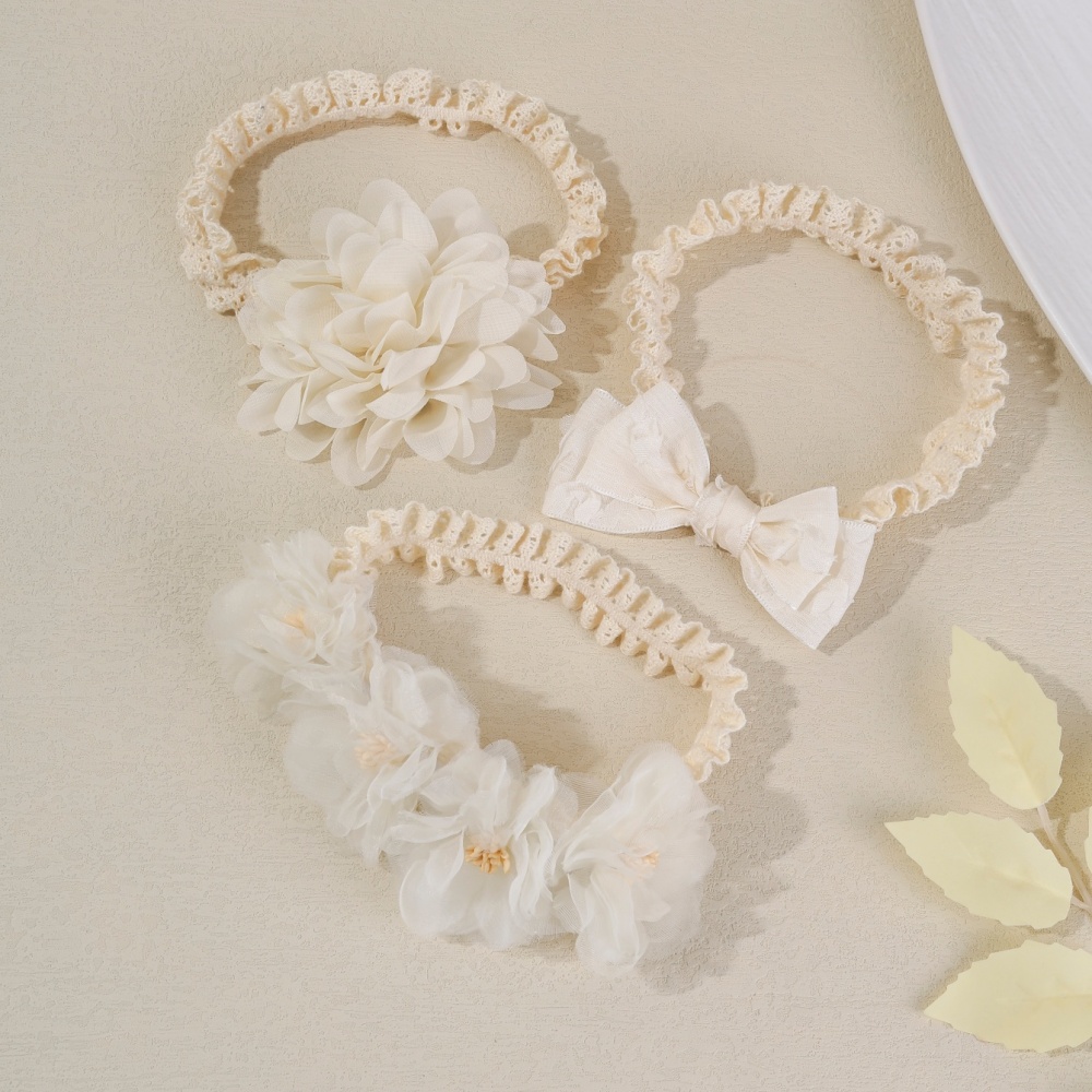 Baby Food Jelly - Cream White Lace Flower Bow Baby