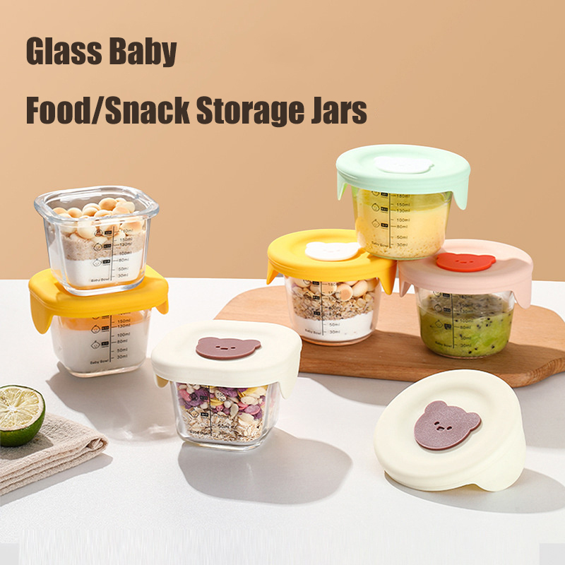 Baby Food Glass Containers - 180ml Glass Baby Food Storage Jars