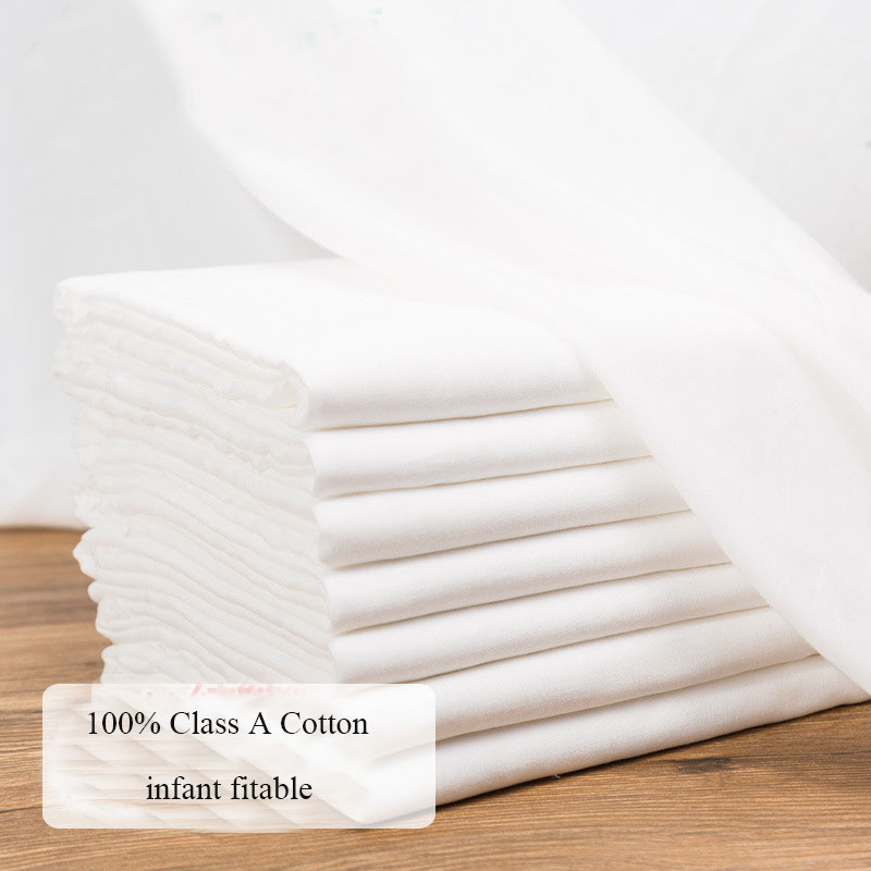 Baby Food Grade - 100X145Cm Nguyên Chất 100% Cotton Trắng