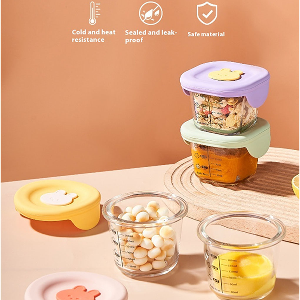 Baby Food Glass Containers - 4pack/lot Kids Glass Baby Food Jars