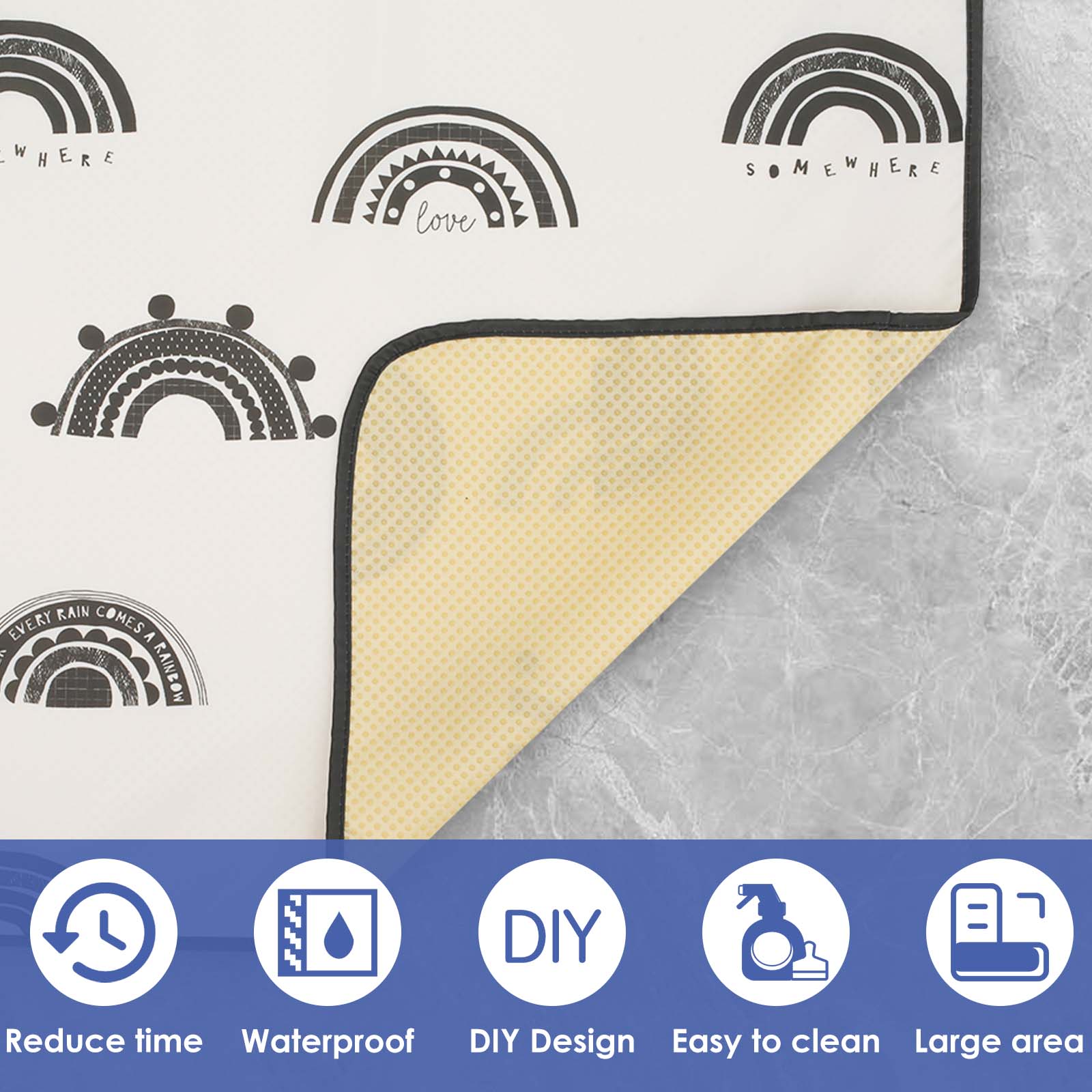 Baby Splat Mat Anti Slip High  - đánh giá và giá Highchair Splash Mat