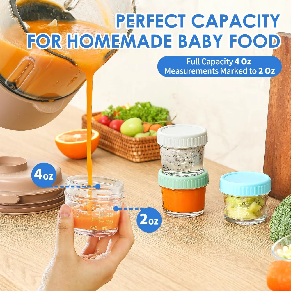 6pcs Mason Jar Glass Baby Food - đánh giá và giá Baby Food Glass Containers