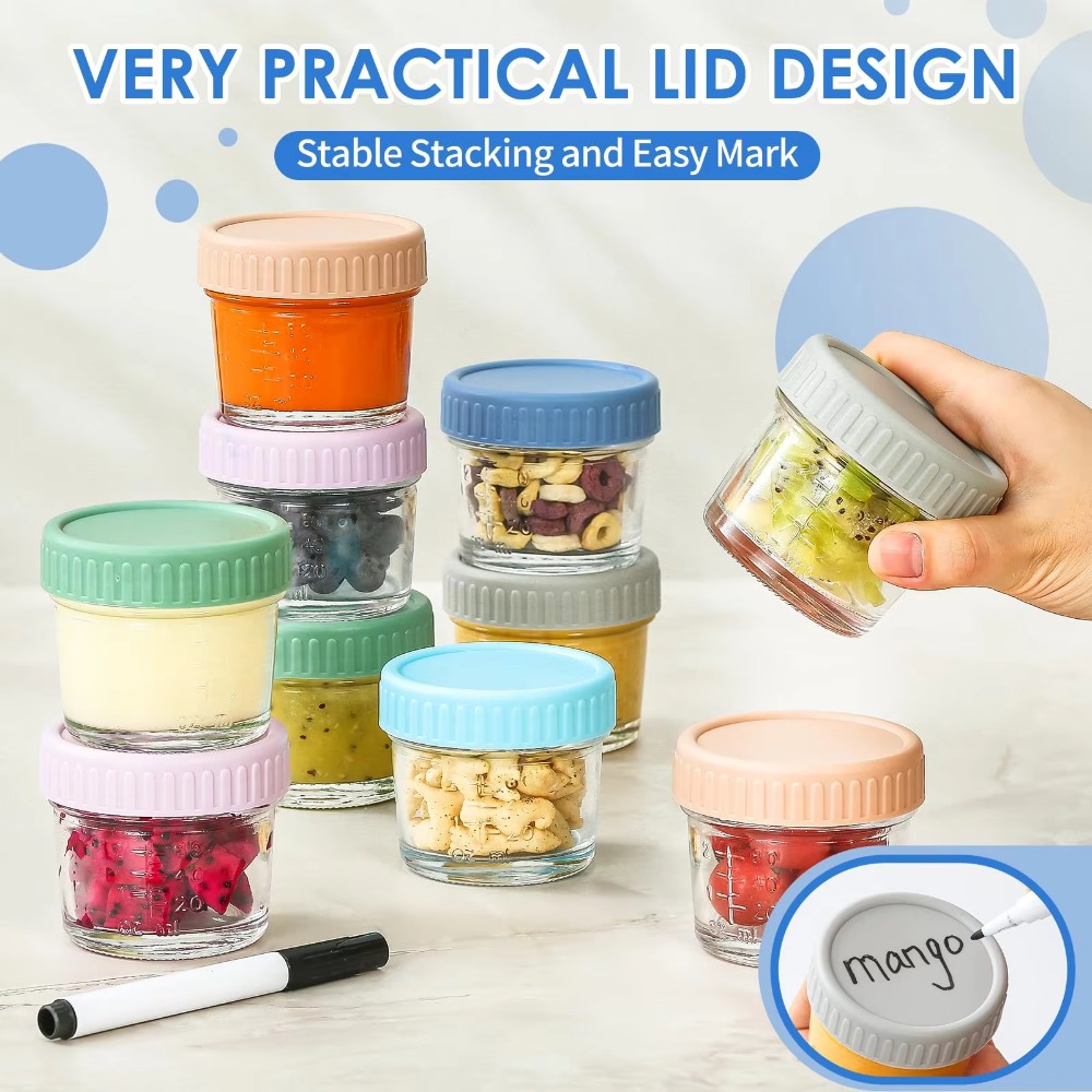 6pcs Mason Jar Glass Baby Food - đánh giá và giá Baby Food Glass Containers