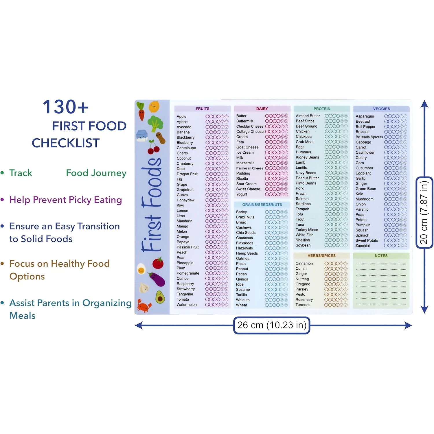 Baby First Foods Tracker, High - đánh giá và giá Baby Food Journal