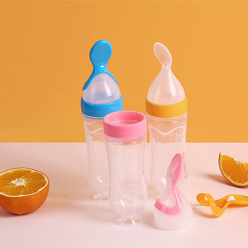 Squeezing Feeding Bottle Silic - đánh giá và giá Baby Food Bites