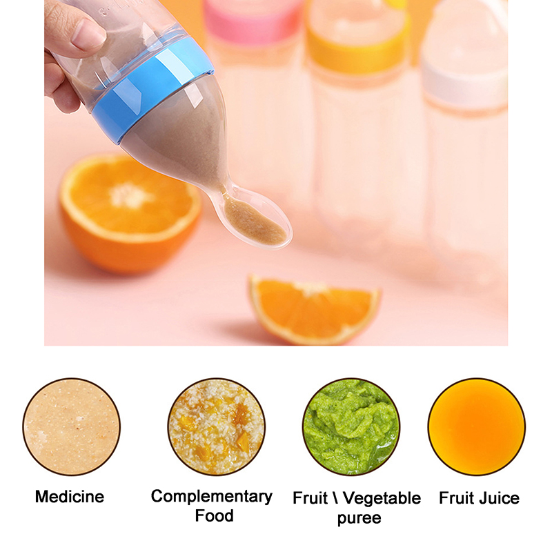 Squeezing Feeding Bottle Silic - đánh giá và giá Baby Food Bites