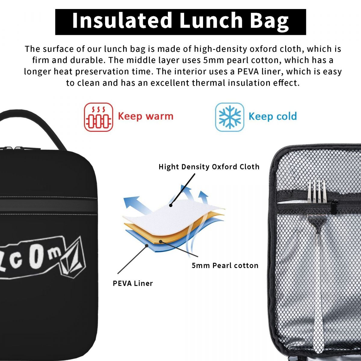 V-Volcom Logo Insulated Lunch  - đánh giá và giá Baby Food Logo