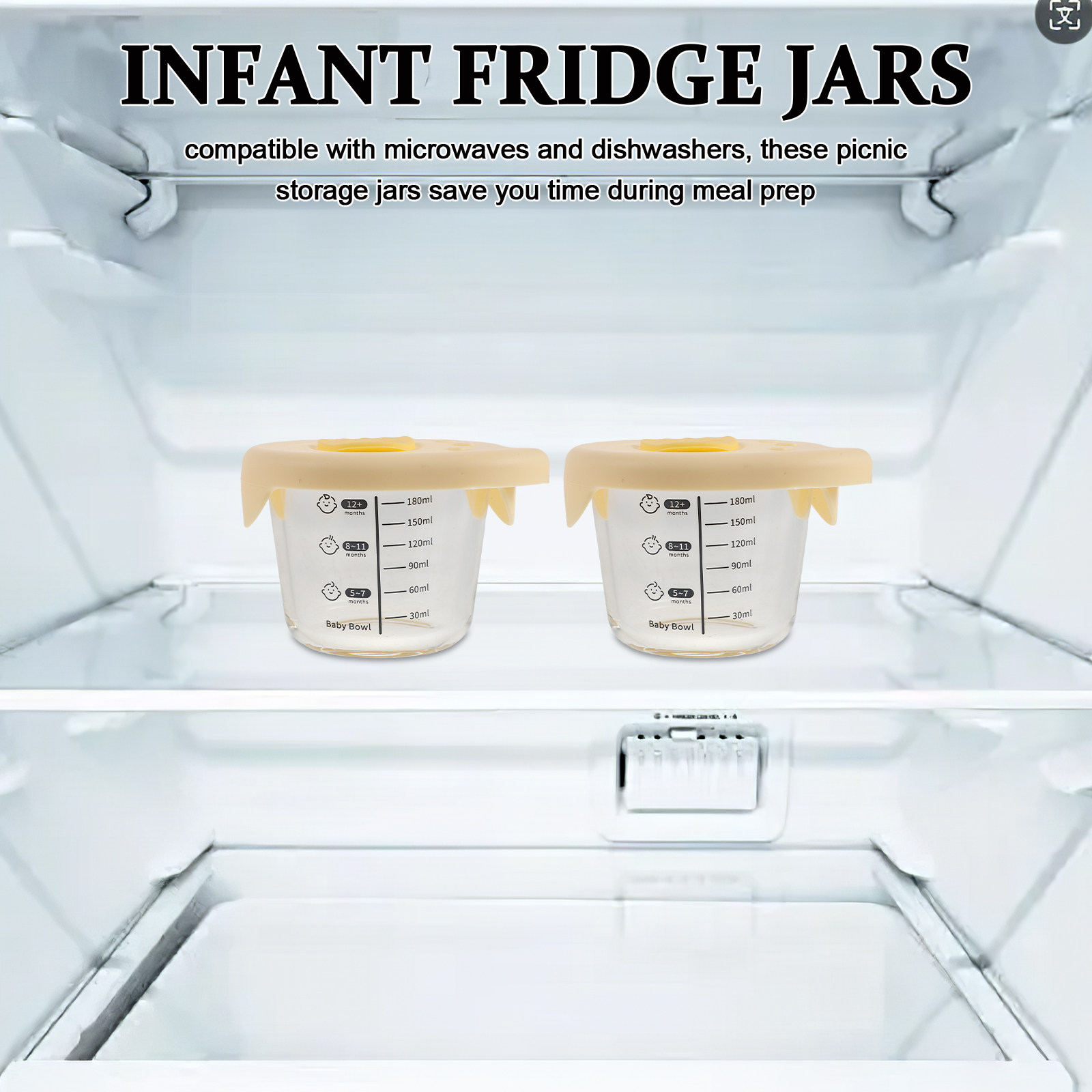 2Pcs Baby Food Storage Bowls G - đánh giá và giá Baby Food Glass Containers