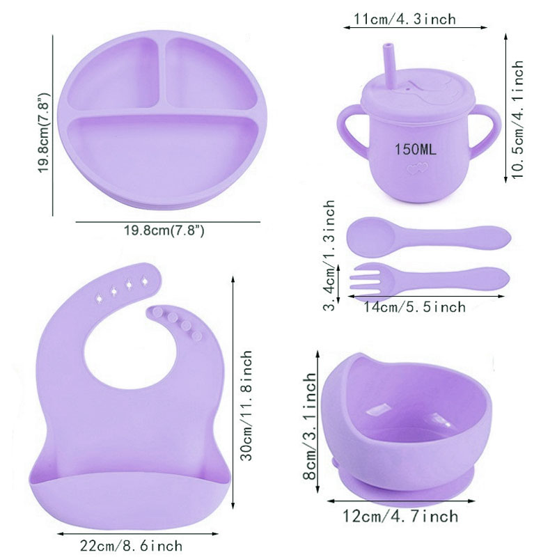 6PCS Silicone Feeding Set For  - đánh giá và giá Baby Food Logo